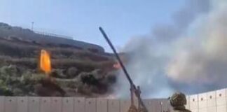 Israele usa catapulta che lancia palle di fuoco su Libano – Video