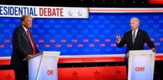 Le “energiche” menzogne di Trump e la debolezza di Biden nella difesa della verità: pesano più le immagini o i contenuti? Donald Trump vs Joe Biden, il confronto sulla CNN (foto da Il Fatto Quotidiano)
