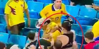 Colombia-Uruguay 1-0, rissa tra giocatori e spettatori – Video