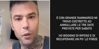 Fedez, stop forzato dopo il ricovero: “Ho bisogno di riposo”