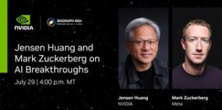 Jensen Huang e Mark Zuckerberg discuteranno il futuro della grafica e dei mondi virtuali al SIGGRAPH 2024