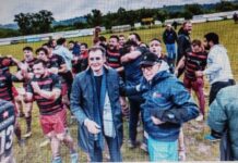 Volley, rugby, boxe, basket, padel e non solo. Così il Gruppo Battistolli aiuta gli sport dilettantistici e semi-professionistici uigi Battistolli in mezzo al campo dopo una partita della Rangers Rugby Vicenza
