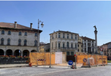 A Ponte degli Angeli completata prima fase rifacimento del porfido: cantiere si sposta a valle fino a fine luglio, invariate modifiche viabilità Ponte degli Angeli a Vicenza, lavori di rifacimento del porfido