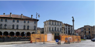 A Ponte degli Angeli completata prima fase rifacimento del porfido: cantiere si sposta a valle fino a fine luglio, invariate modifiche viabilità Ponte degli Angeli a Vicenza, lavori di rifacimento del porfido