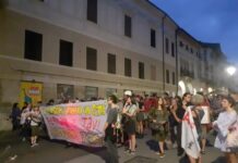 Tav a Vicenza, i boschi vanno a palazzo Trissino: manifestazione in difesa di Ca’ Alte e Lanerossi La testa del corteo a difesa dei boschi Ca' Alte e Lanerossi