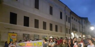 Tav a Vicenza, i boschi vanno a palazzo Trissino: manifestazione in difesa di Ca’ Alte e Lanerossi La testa del corteo a difesa dei boschi Ca' Alte e Lanerossi