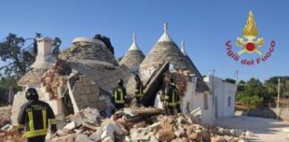 Brindisi, crolla trullo a Cisternino: ferita una donna, si cerca un uomo sotto macerie