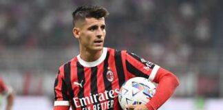 Milan, infortunio muscolare per Morata