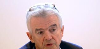 Ryanair, O’Leary: “In Italia possibile target 80 milioni di passeggeri”