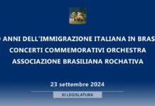150 anni di immigrazione italiana in Brasile, Ciambetti: “Tour di concerti dell’Orchestra Camerata Rochativa per rafforzare legame tra i due Paesi” Tour di concerti dell'Orchestra Camerata Rochativa per i 150 anni di immigrazione italiana in Brasile, Ciambetti: "