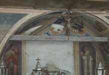 Damòs di Cadore, il paese incantato di soli due abitanti Interno della chiesetta di Damos. Foto di Venezia 1797 da facebook