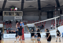 B1 femminile: Volksbank Vicenza Volley, ottimo test amichevole a Castelfranco: 2-2 contro Giorgione a una settimana dal campionato Volksbank Vicenza Volley, un'azione dell'amichevole a Castelfranco Veneto (foto Giorgione)