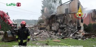 Esplosione Gallio: trovato sotto le macerie il corpo di Luigi Rossato. Un video delle attività dei vigili Esplosione Gallio, Vigili del fuoco ispezionano il luogo del dramma a incendio spento