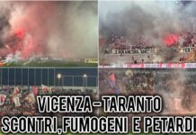 Vicenza-Taranto, per i disordini della partita del 18 maggio il Questore emette altri 21 DASPO: in totale sono 66 su 1197 tifosi ospiti Vicenza-Taranto, disordini il 18 maggio