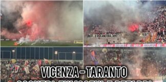 Vicenza-Taranto, per i disordini della partita del 18 maggio il Questore emette altri 21 DASPO: in totale sono 66 su 1197 tifosi ospiti Vicenza-Taranto, disordini il 18 maggio