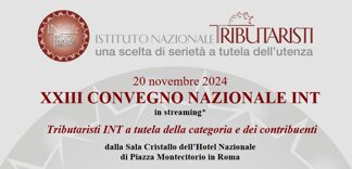 Int, mercoledì 20 novembre convegno nazionale tributaristi