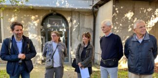 Parte il restauro del campanile di San Giuliano. Per la presenza del cantiere corsie più strette in corso Padova L'assessore Spiller al sopralluogo a San Giuliano