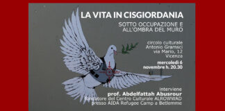 Circolo culturale Antonio Gramsci di Vicenza: appuntamento con “La vita in Cisgiordania” Circolo Gramsci Vicenza