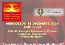 Elena Matteotti presenta “L’occhio del duce in casa Matteotti” di Alberto Vacca: alle ore 17,30, presso la Sala del Consiglio Comunale di Vicenza Elena Matteotti presenta "L'occhio del duce in casa Matteotti"