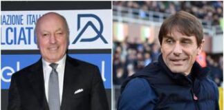 Inter-Napoli, botta e risposta. Marotta: “Loro favoriti”. Conte: “Hanno due squadre”