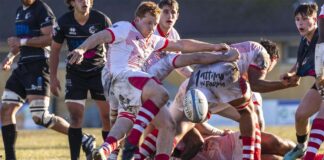 Serie A Elite: Rangers Rugby Vicenza sconfitti 26-19 ma determinati, in 14 portano a casa un punto da Piacenza Lyons Piacenza vs Rangers Rugby Vicenza, una fase di gioco