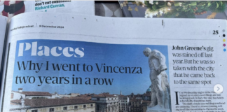 Il sindaco Giacomo Possamai: “Vicenza, tesoro straordinario da far conoscere al mondo: a tutta pagina anche su l’Irish Independent” Possamai: “Vicenza a tutta pagina anche su l'Irish Independent”