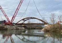 Varo del nuovo ponte di Secula a Longare. Fine lavori prevista per la prossima primavera. Posata la struttura del Ponte di Secula a Longare
