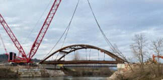 Varo del nuovo ponte di Secula a Longare. Fine lavori prevista per la prossima primavera. Posata la struttura del Ponte di Secula a Longare