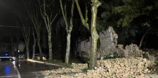 Crollo parziale del muro che costeggia Chiesa di San Giorgio in Gogna, Possamai: nessun danno alle persone, viabilità in via di ripristino Muro perimetrale parzialmente crollato della Chiesa di San Giorgio in Gogna maltempo vicenza