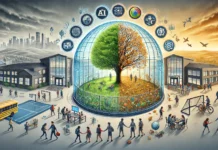 La scuola che verrà, Francesca Carli (direttivo nazionale PER – Azione): lavoriamoci partendo dai punti progettuali per la società Scuola futura per la società (immagine creata con l'Intelligenza Artificiale)