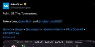 X celebra Sinner, il punto del torneo secondo l’account degli Australian Open è quello contro Rune – Il video