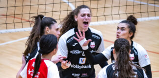 Volley, B1 femminile. La Volksbank Vicenza torna a giocare in via Goldoni nel big match contro Riccione Volksbank Vicenza Volley in azione