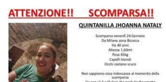 Appello social per Jhoanna, 40enne scomparsa a Milano dal 24 gennaio