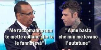 Sanremo in uno scatto, la vignetta di Osho: per Fedez niente collane ma autotune