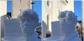 Sinner, San Candido lo celebra: Jannik diventa una scultura di neve