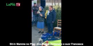 Sit-in Mamme No PFAS al Tribunale: “Giustizia per l’acqua avvelenata”. Chiesa, associazioni, Luisetto ci sono, Possamai non pervenuto… Sit-in Mamme no Pfas/ don Matteo Zorzanello e suor Francesca