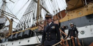 L’Amerigo Vespucci a Venezia, sindaco Brugnaro alla cerimonia di benvenuto