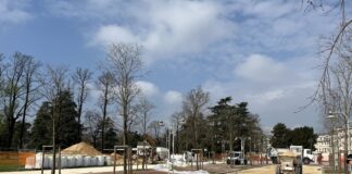 Campo Marzo, Lumen Garden: un chiosco nell’area recintata verso il parco dell’Ippodromo campo marzo lavori Lumen Garden