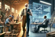 Paròn o manager: la rarefazione del legame aziendale in Veneto Paròn e manager (immagine costruita con l'AI)