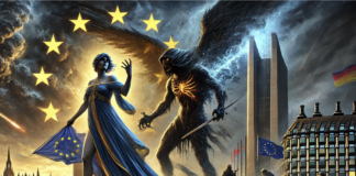 Trump umilia Zelensky, partnership USA – Vecchio continente distrutta. “O si fa l’Europa o si muore”, anche per Vicenza davanti alle sue basi Europa tradita e minacciata (immagine generata con l'AI)