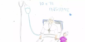 I piccoli pazienti del ‘Bambino Gesù’ e dedicano dei disegni al Papa
