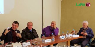 VicenzaPiù Viva, i video: tra libertà di stampa con Mazzaro e costi dei sindaci siparietto tra “protagonista del mese” Hüllweck e Rolando VicenzaPiù Viva con, da sx, Borghese. Hüllweck, Zanini e Mazzaro