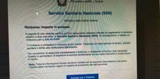 Mail con ‘truffa del rimborso’ a nome del ministero della Salute