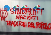 Scritte no-vax imbrattano sedi Uil Veneto e Camera di Commercio a Vicenza. Unanime condanna Scritte no vax sulla sede di Uil Veneto