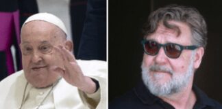 Papa Francesco morto, il dolore di Russell Crowe: “Giornata triste per i fedeli”