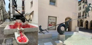 Fontana dei bambini con acqua rossa: individuato il responsabile dalla Polizia di Stato di Vicenza Fontana dei bambini imbrattata, identificato il responsabile