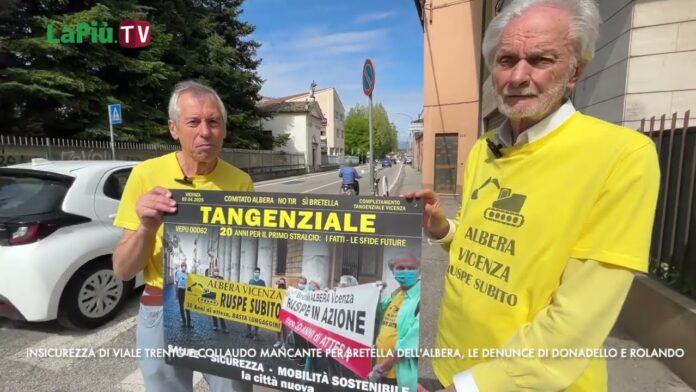 Giovanni Rolando e Fiorenzo Donadello di fronte al Bar trattoria Bissa in Viale Trento torri faro ponte alto