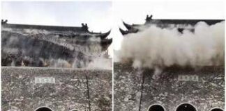 Cina, crolla il tetto della Torre del Tamburo: aveva 650 anni – Video