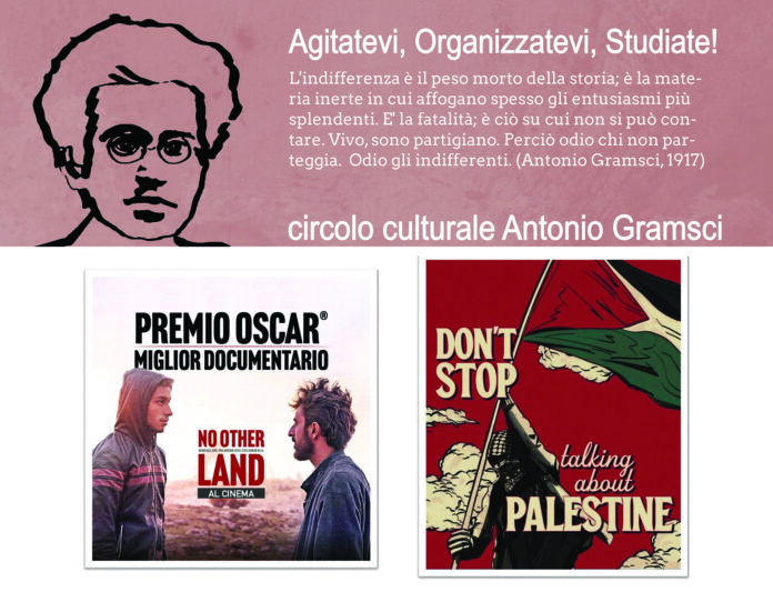Locandina-no-other-land-palestinian-spring incontri su Palestina al circolo culturale Gramsci di Vicenza