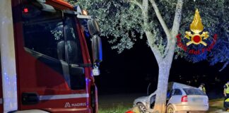 Vicenza, auto contro albero in Strada delle Maddalene: ferito 28enne incidente vicenza